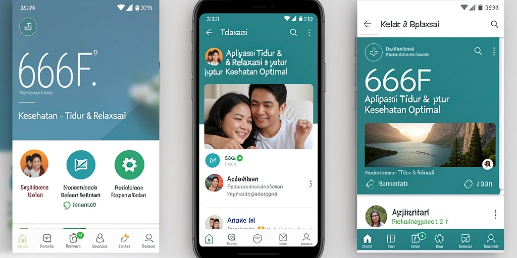 Antarmuka sederhana dan fungsional dari 666F untuk Tidur & Relaksasi.