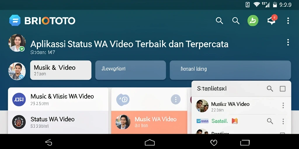 Tampilan antarmuka BRIOTOTO yang mudah digunakan untuk Status WA Video.