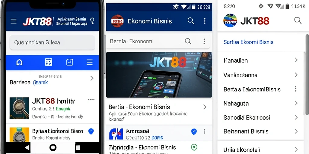 Tampilan antarmuka aplikasi JKT88 yang modern dan informatif.