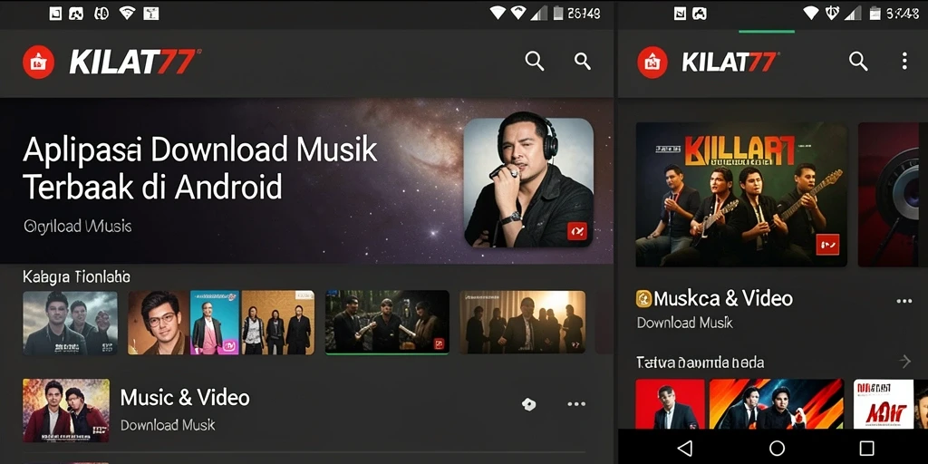 Tampilan antarmuka KILAT77 saat mengunduh musik.