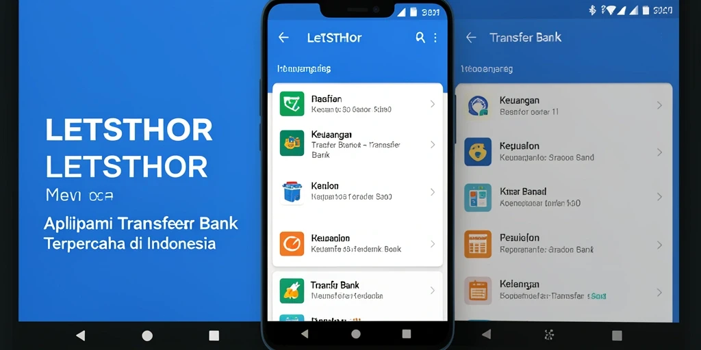 Screenshot utama LETSTHOR yang menampilkan antarmuka Transfer Bank yang modern.
