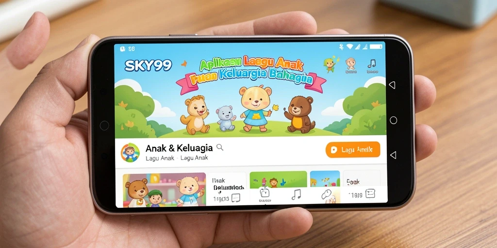 Tampilan antarmuka SKY99 yang ceria dan interaktif untuk anak-anak.